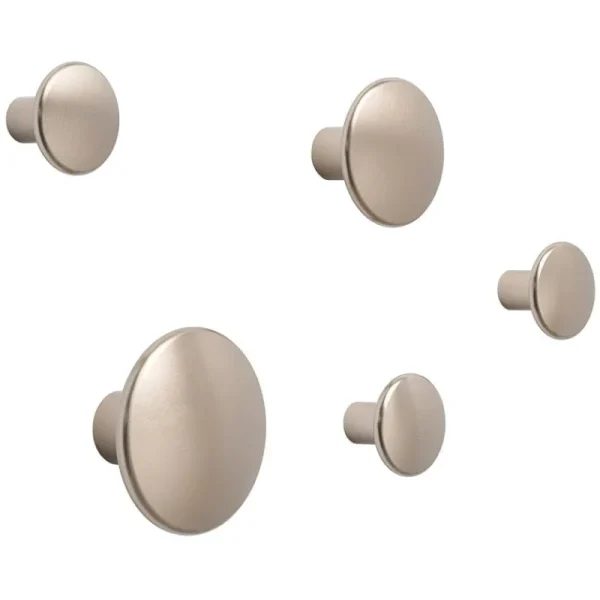 Muuto Garderoben Und Kleiderbügel^Dots Metal Kleiderhaken, 5er-Set, taupe