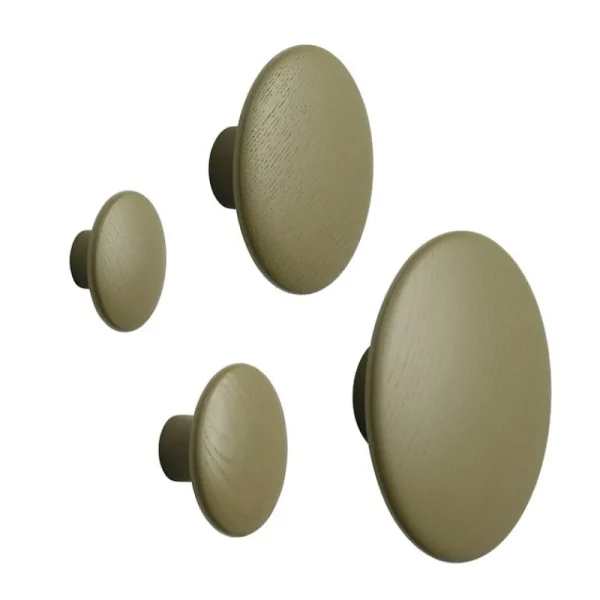 Muuto Garderoben Und Kleiderbügel^Dots Wood Kleiderhaken, Braungrün