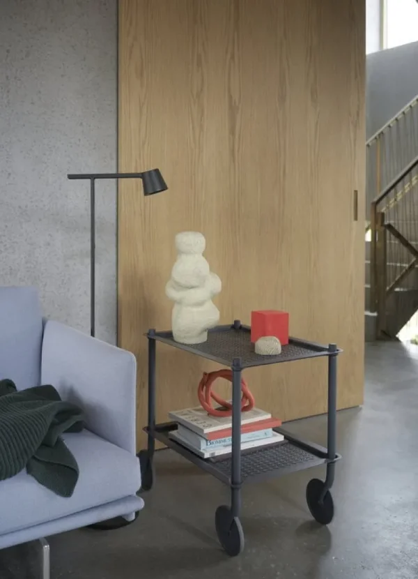 Muuto Indoor-gardening | Aufbewahrungsmöbel^Flow Servierwagen, 2 Ebenen, Blaugrau