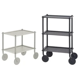 GUBI Aufbewahrungsmöbel | Tische-Muuto Flow Servierwagen, 3 Ebenen, Blaugrau
