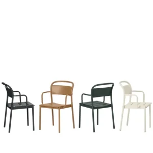 Muuto Terrassenmöbel^Linear Steel Armlehnstuhl, Schwarz