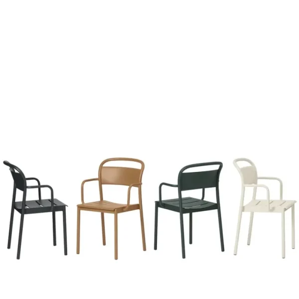 Muuto Terrassenmöbel^Linear Steel Armlehnstuhl, Schwarz