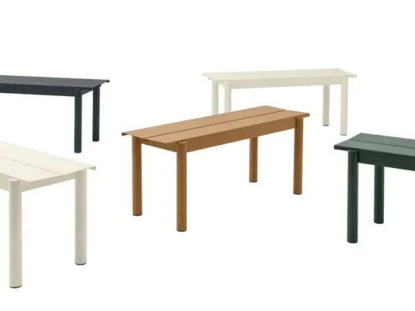 Muuto Terrassenmöbel^Linear Steel Bank, 110 cm, dunkelorange