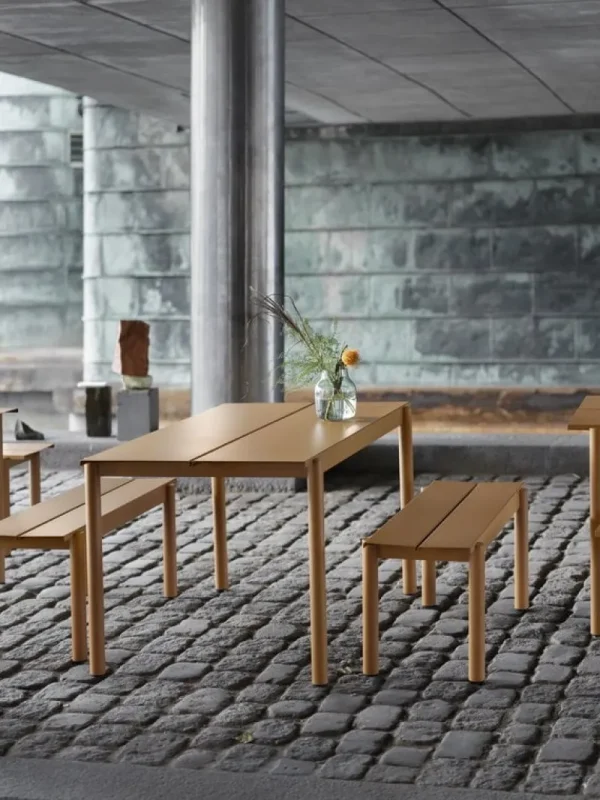 Muuto Terrassenmöbel^Linear Steel Bank, 110 cm, dunkelorange