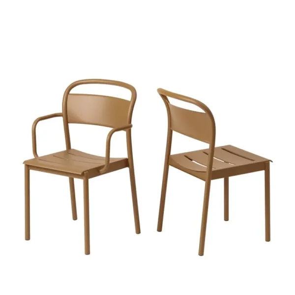 Muuto Terrassenmöbel^Linear Steel Beistellstuhl, Burnt Orange