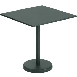 Muuto Terrassenmöbel^Linear Steel Cafétisch 70 x 70 cm, Dunkelgrün