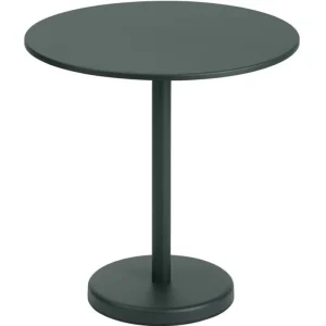 Muuto Terrassenmöbel^Linear Steel Cafétisch, 70 cm, Dunkelgrün