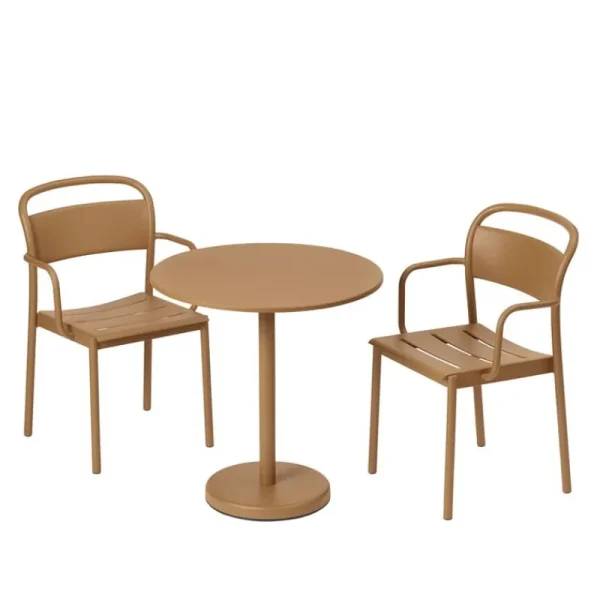 Muuto Terrassenmöbel^Linear Steel Cafétisch, 70 cm, Burnt Orange