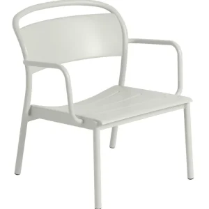 Muuto Terrassenmöbel^Linear Steel Lounge-Armlehnstuhl, Grau