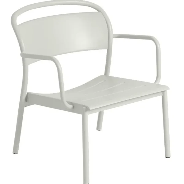 Muuto Terrassenmöbel^Linear Steel Lounge-Armlehnstuhl, Grau