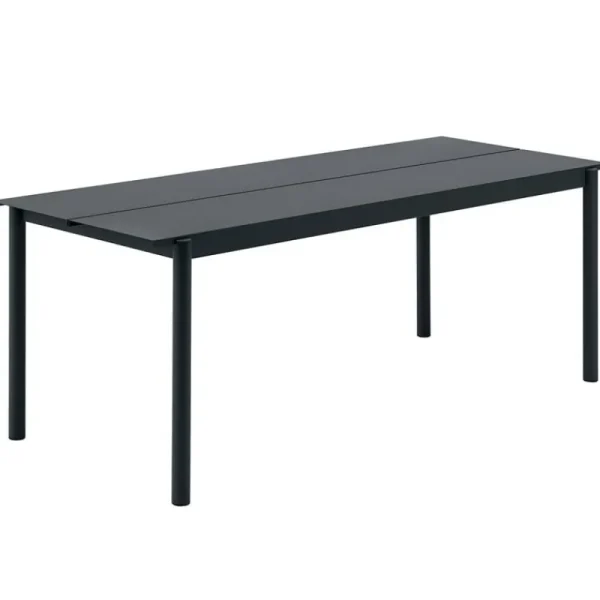 Muuto Terrassenmöbel^Linear Steel Tisch, 200 x 75 cm, schwarz