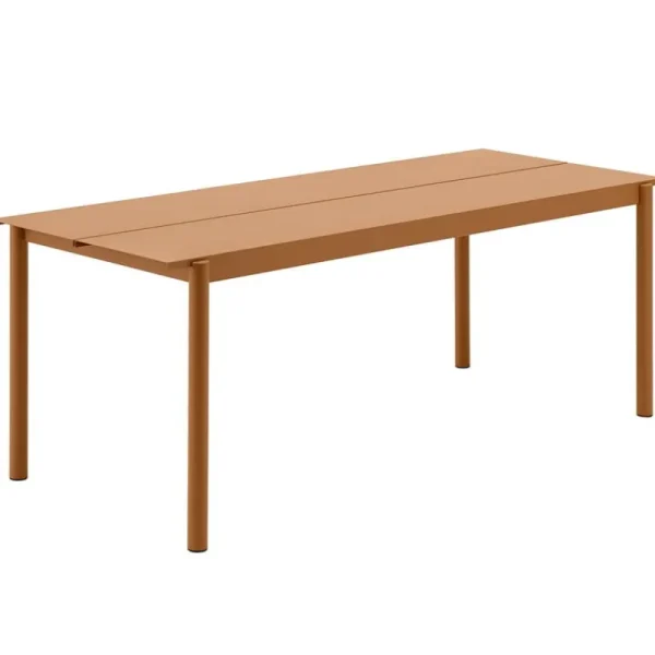 Muuto Terrassenmöbel^Linear Steel Tisch, 200 x 75 cm, dunkelorange