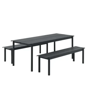 Muuto Terrassenmöbel^Linear Steel Tisch, 200 x 75 cm, schwarz