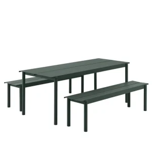 Muuto Terrassenmöbel^Linear Steel Tisch, 200 x 75 cm, dunkelgrün