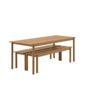 Muuto Terrassenmöbel^Linear Steel Tisch, 200 x 75 cm, dunkelorange