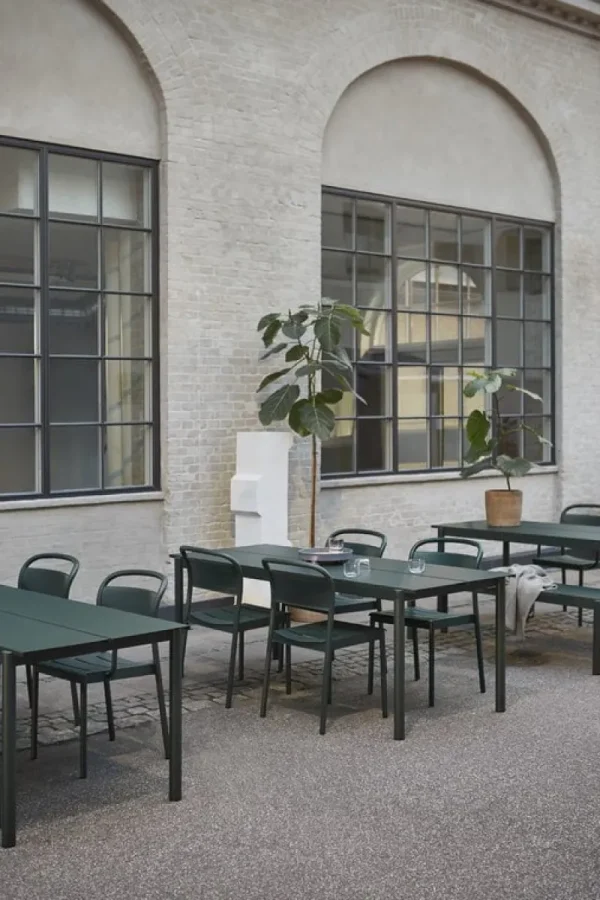 Muuto Terrassenmöbel^Linear Steel Tisch, 200 x 75 cm, dunkelgrün