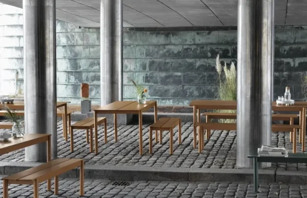 Muuto Terrassenmöbel^Linear Steel Tisch, 200 x 75 cm, dunkelorange