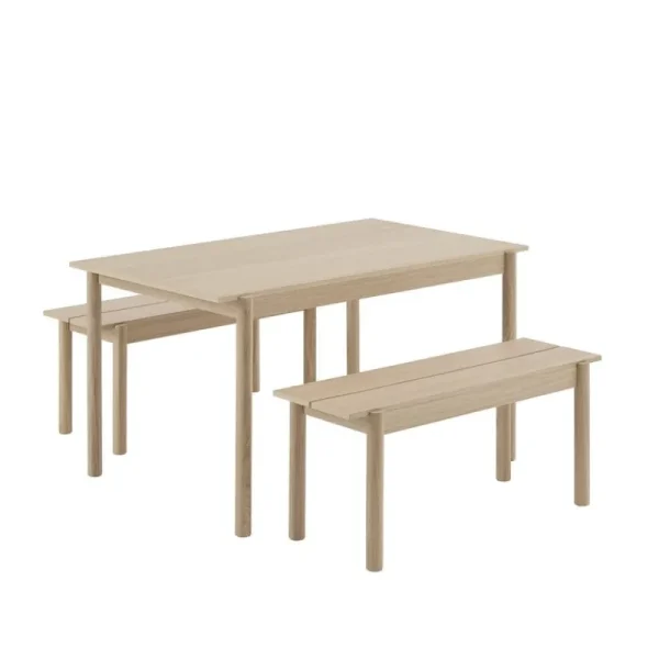HAY Tische-Muuto Linear Wood Tisch, 140 x 85 cm, Eiche