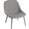 Carl Hansen & Su00f8n Sitzgelegenheiten-Muuto Loungesessel Fiber, Holzgestell, Remix 133 – grau