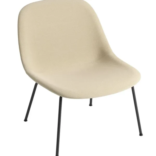 Muuto Sitzgelegenheiten-Loungesessel Fiber, Rohrgestell, Steelcut Trio 236 – schwarz
