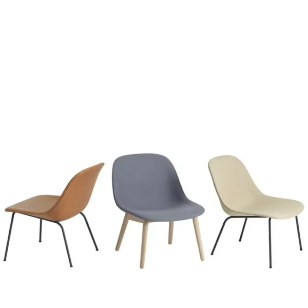 Muuto Sitzgelegenheiten-Loungesessel Fiber, Rohrgestell, Steelcut Trio 236 – schwarz