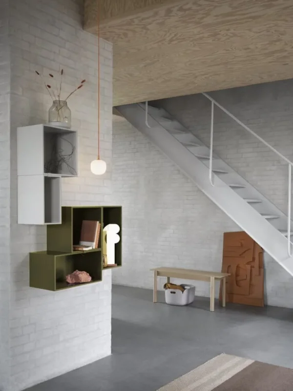 Muuto Regale-Mini Stacked Regalmodul, klein, braun grün