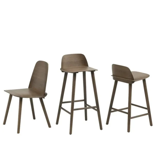 Labofa Sitzgelegenheiten-Muuto Nerd Tresenhocker, 65 cm, Dunkelbraun gebeizt