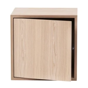 Muuto Regale | Tische-Regalmodul Stacked mit Tür, mittel, Eiche