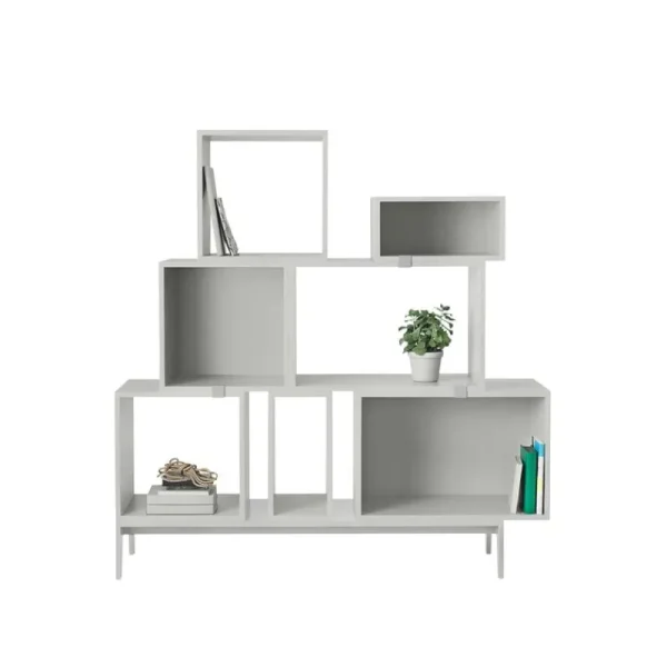 Muuto Regale-Regalmodul Stacked mit Rückwand, groß, hellgrau