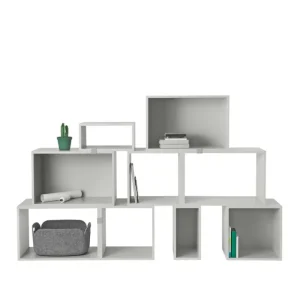 String Furniture Regale | Tische-Muuto Regalmodul Stacked mit Rückwand, klein, hellgrau