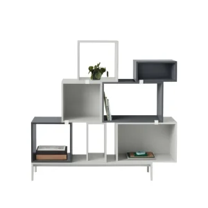 Muuto Regale-Regalmodul Stacked mit Rückwand, groß, hellgrau
