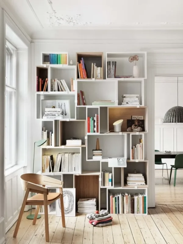 String Furniture Regale-Muuto Regalmodul Stacked, klein, weiß