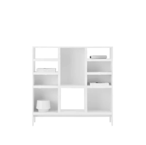 Muuto Regale | Tische-Regalmodul Stacked mit Rückwand, mittel, weiß