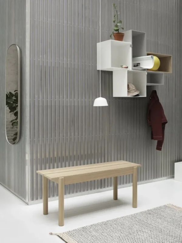 Muuto Regale | Tische-Regalmodul Stacked mit Rückwand, mittel, weiß