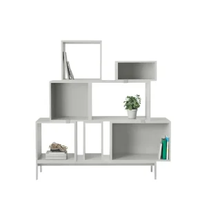 String Furniture Regale | Tische-Muuto Regalmodul Stacked mit Rückwand, klein, hellgrau