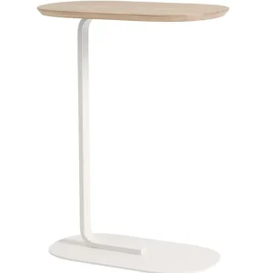 HAY Tische-Muuto Relate Beistelltisch, Höhe: 73,5 cm, Eiche massiv – Cremeweiß