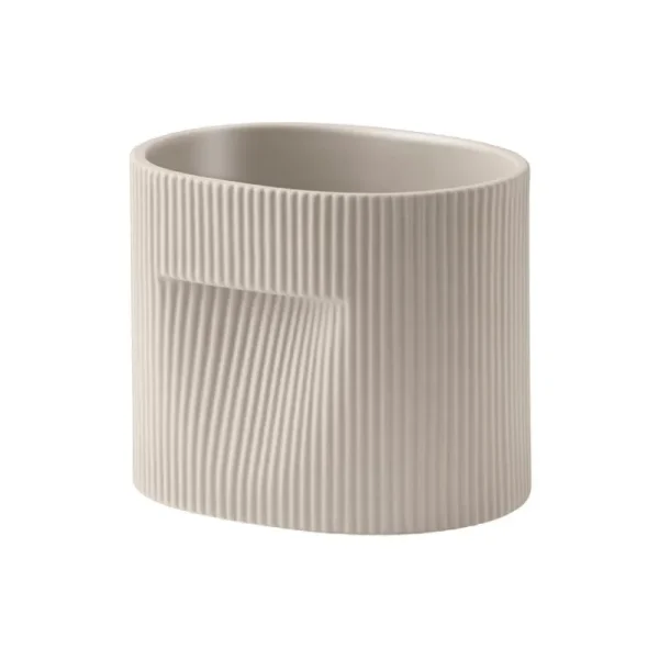 Muuto Indoor-gardening^Ridge Blumentopf, H 15 cm, beige