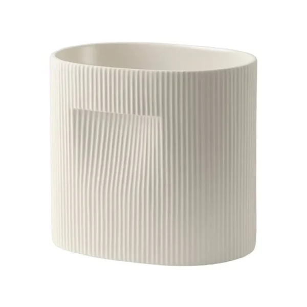 Muuto Indoor-gardening^Ridge Blumentopf, H 24 cm, off-white