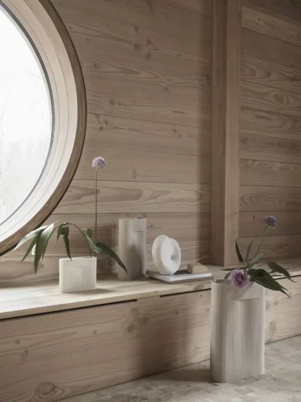 Muuto Vasen-Ridge Vase, 48,5 cm, Beige