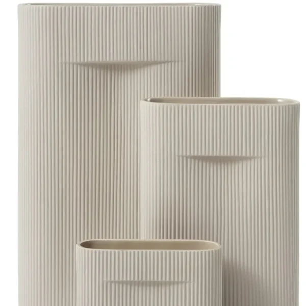 ferm LIVING Vasen-Muuto Ridge Vase, 35 cm, Beige