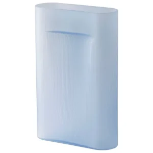 Serax Vasen-Muuto Ridge Vase, 48,5 cm, hellblaues, mattiertes Glas