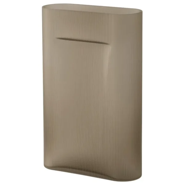 Ku00e4hler Vasen-Muuto Ridge Vase, 48,5 cm, taupe gefrostetes Glas