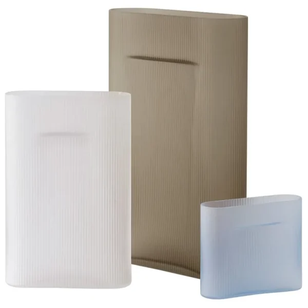 Ku00e4hler Vasen-Muuto Ridge Vase, 48,5 cm, taupe gefrostetes Glas