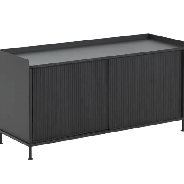 Muuto Aufbewahrungsmöbel-Sideboard Enfold, 124 cm, niedrig, schwarz