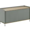 Audo Copenhagen Aufbewahrungsmöbel-Muuto Sideboard Enfold, 124 cm, niedrig, Eiche – staubgrün