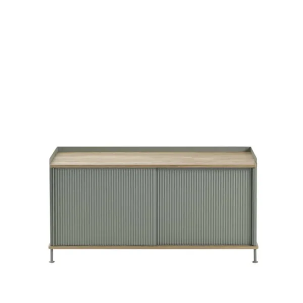 Audo Copenhagen Aufbewahrungsmöbel-Muuto Sideboard Enfold, 124 cm, niedrig, Eiche – staubgrün