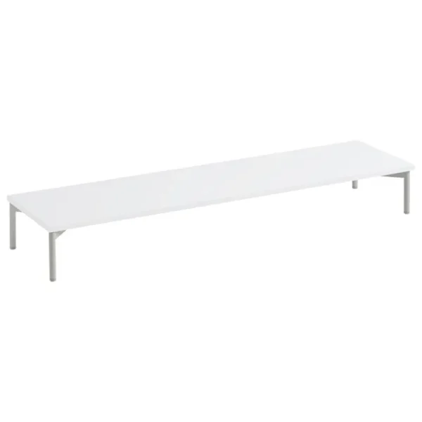 Muuto Regale-Stacked Podest mit Rohrgestell, 131 x 35 x 17 cm, weiß