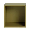 Muuto Regale-Stacked Regalmodul mit Rückwand, mittel, braun grün