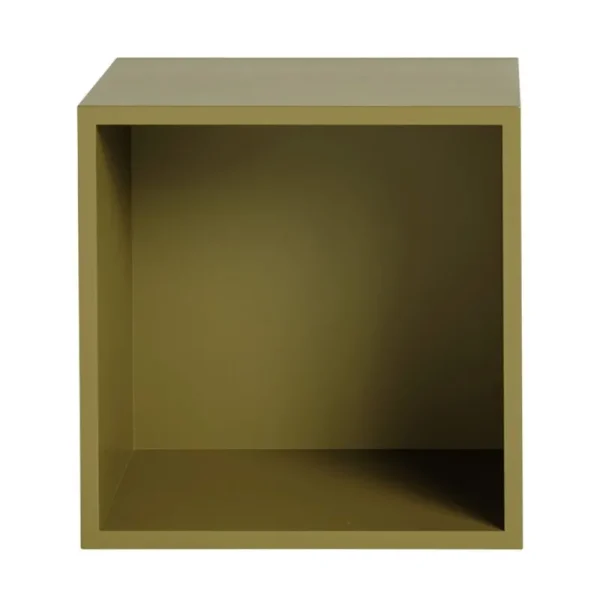 Muuto Regale-Stacked Regalmodul mit Rückwand, mittel, braun grün