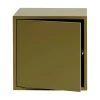 Muuto Regale-Stacked Regalmodul mit Tür, mittel, braun grün